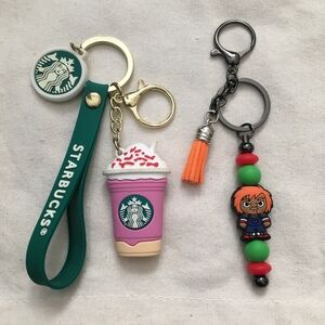Trendy Novelty Keychain Fob Set